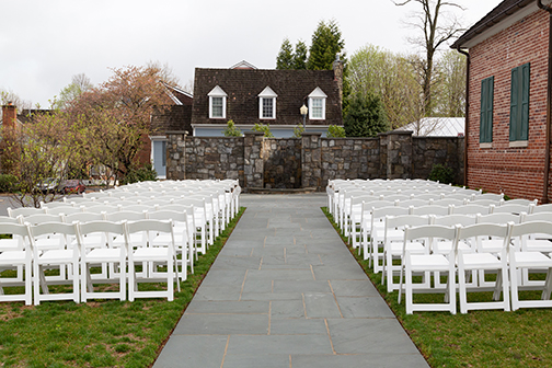 outdoor ceremony setup at Kentlands Mansion