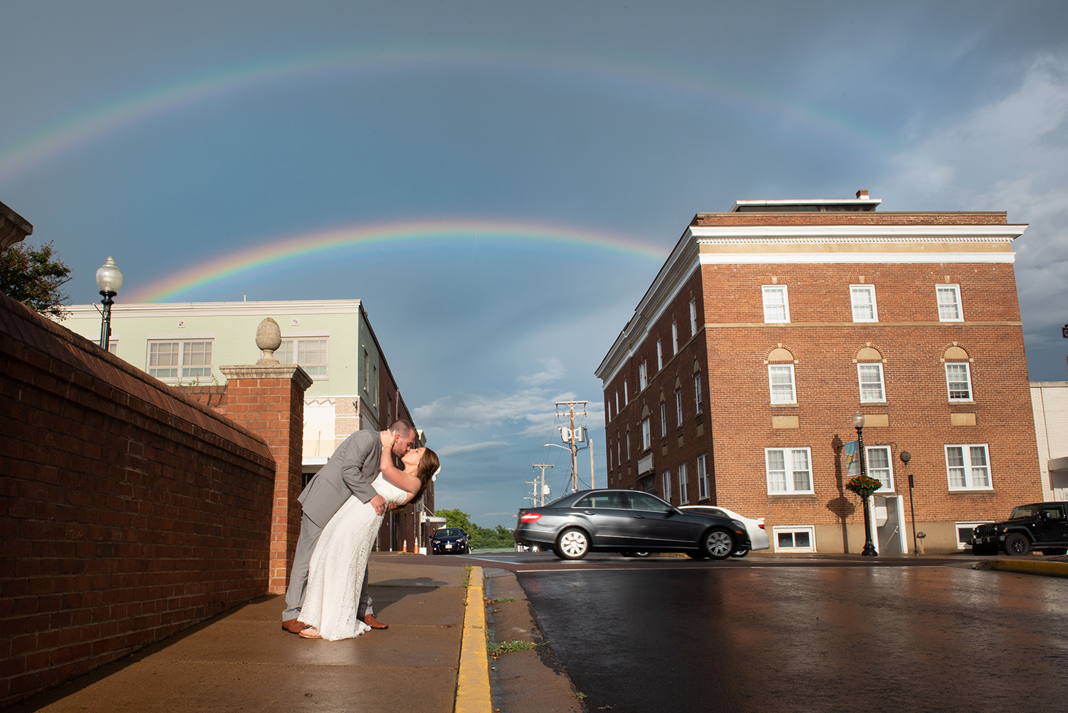 Wedding couple, rainbow, the refinery